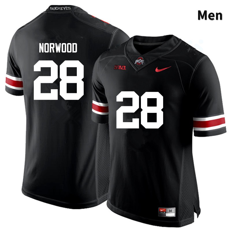 Ohio State Buckeyes Joshua Norwood Men's #28 Black Game Stitched College Football Jersey